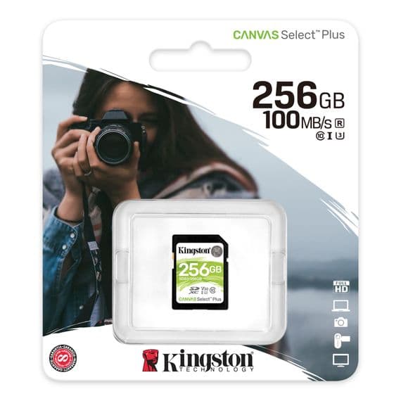 Kingston 256GB SD Card  - 256GB SDXC Canvas Select Plus | Cables 4 ALL