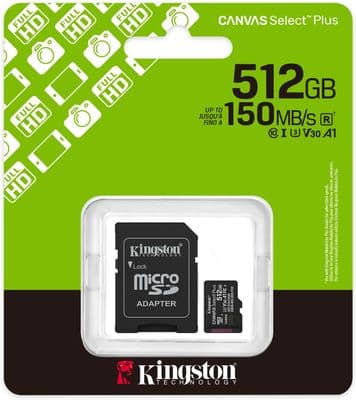 Kingston 512GB Micro SDXC Card  - 512GB Micro SD  Card