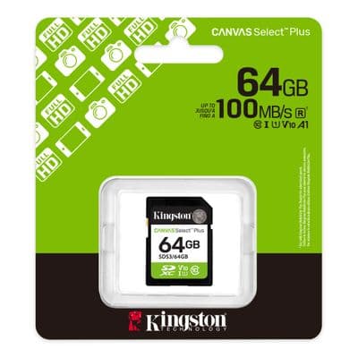 Kingston 64GB SD Card  - 64GB SDXC Canvas Select Plus