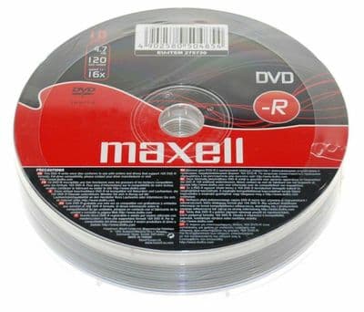 Maxell 10 DVD-R RECORDABLE 16x Speed Blank Discs 4.7GB