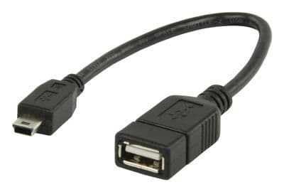 Mini USB OTG Cable - USB Mini B (5 Pin) to USB A Female