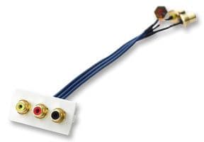 Modular Wall Plate 20mm Snap in RCA Audio / Video Module - No soldering