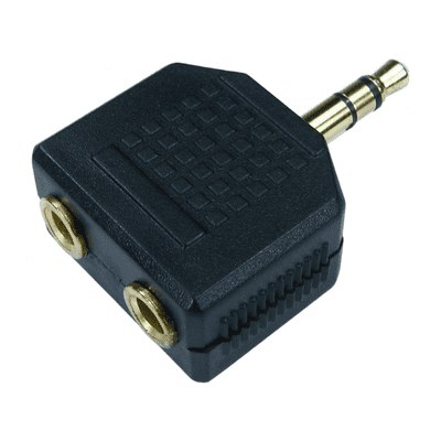 PC Speaker Double Adaptor - 2 x 3.5mm Socket to 1 x 3.5mm Plug