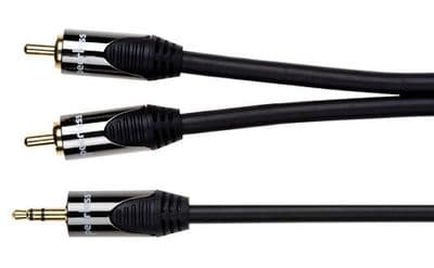 Peerless Delta DE-JR02 3.5mm Jack to Twin RCA Lead - 2m
