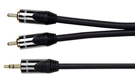 Peerless Delta DE-JR02 3.5mm Jack to Twin RCA Lead - 2m