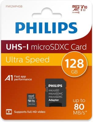 Philips 128GB Micro SDXC Card 128GB Memory Card With SD Adapter