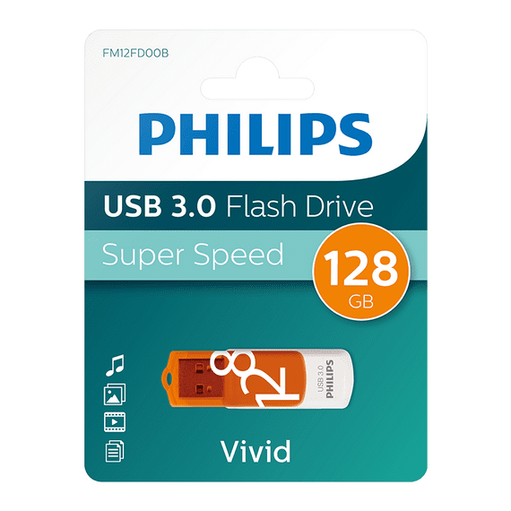 Philips 128GB USB 3.0 Flash Drive  - Vivid Edition  Orange | Cables 4 ALL