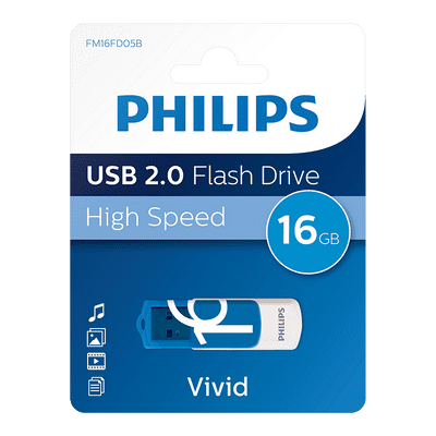 Philips 16GB USB 2.0 Flash Drive - Blue