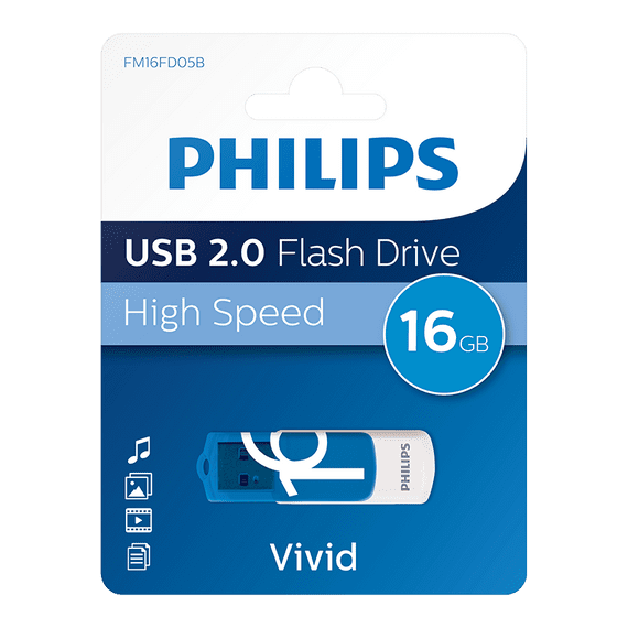 Philips 16GB USB 2.0 Flash Drive - Blue | Cables 4 ALL