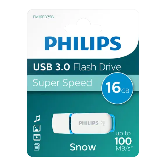 Philips 16GB USB 3.0  Flash Drive - Philips 'Snow' Edition | Cables 4 ALL