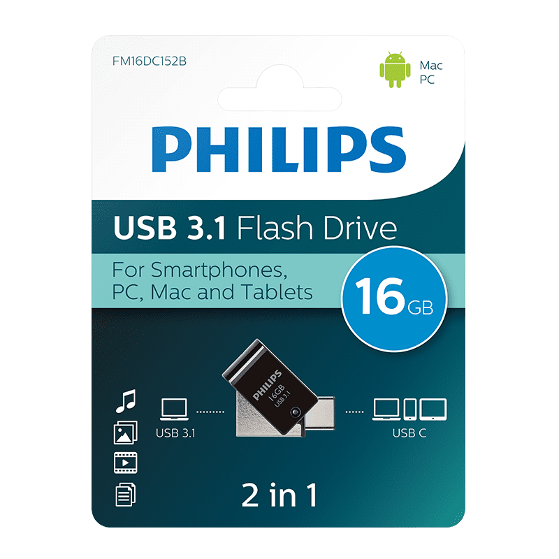 Flash Cable Usb Philips 16GB USB 3.0 Flash Drive - USB C and A Dual Flash Drive ...