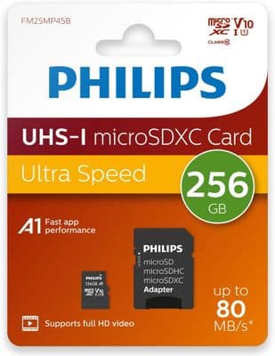 Philips 256GB Micro SDXC Card - 256GB Memory Card With SD Adapter
