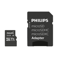 Philips 32GB Micro SDHC Card 32GB Memory Card With SD Adapter | Cables 4 ALL