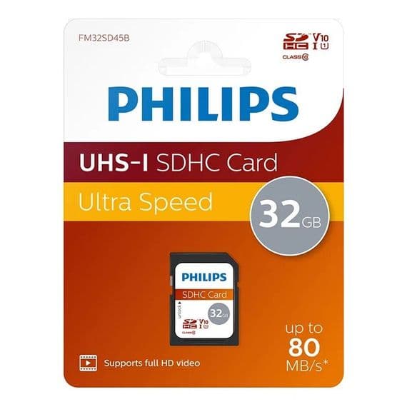 Philips 32GB SDHC UHS-I Memory Card – Class 10 Full HD | Cables 4 ALL