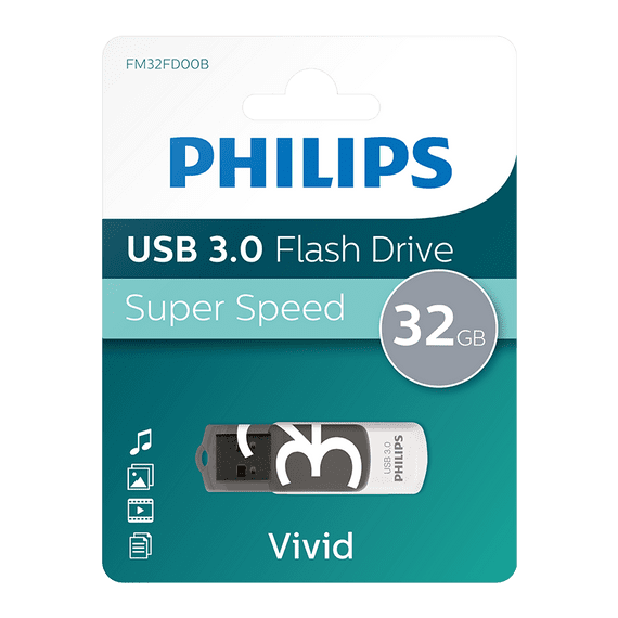 Philips 32GB USB 3.0 Flash Drive  - Vivid Edition Grey | Cables 4 ALL