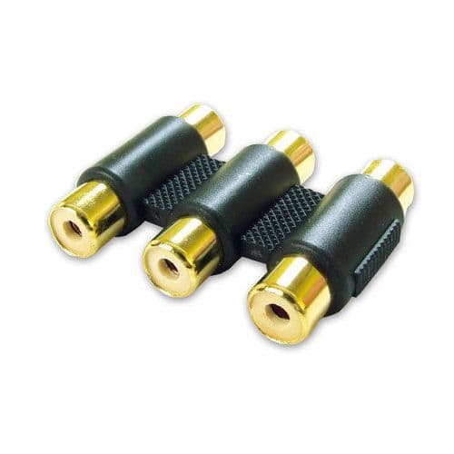3 Way Triple RCA Coupler - Phono only £1.45 at Cables 4 ALL