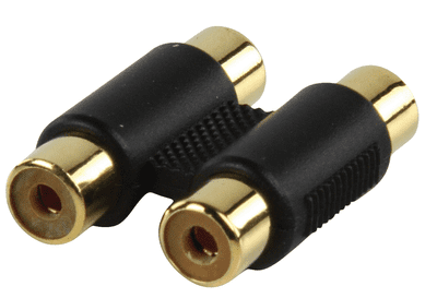 Phono RCA Twin Coupler - Gold Plated 2 x RCA to 2 x RCA