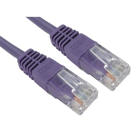 Purple 0.5m Ethernet Cable - CAT5e Network Cable | Cables 4 ALL