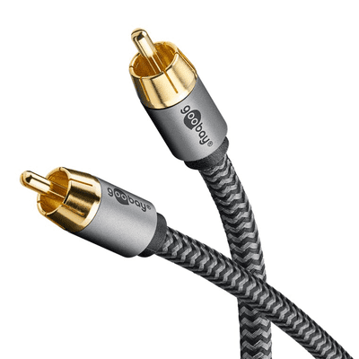 Quality 2m Subwoofer Cable - Textile braided Sleeve
