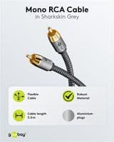 3m Subwoofer Cable - Single RCA Lead with textile braided sleeve | Cables 4 ALL