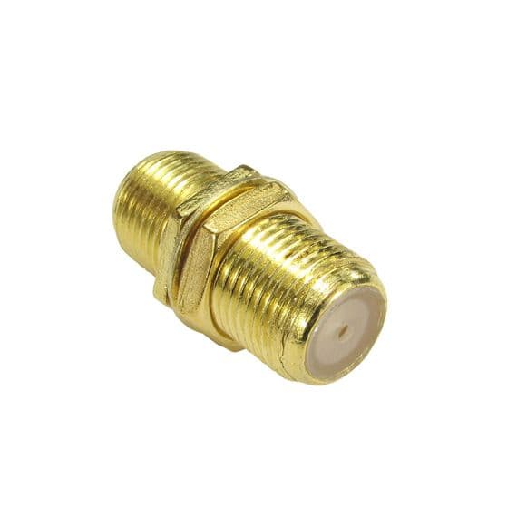 Gold Plated F Connection / TV Aerial Coupler / F Plug Adapter | Cables4all