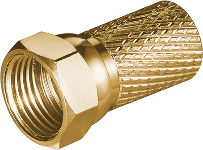 Quality Gold Screw On F Plug - For Satellite and TV Aerial Cable / F Connector