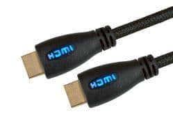 Quality HDMI Cable - Braided Sleeve and Blue LED Light