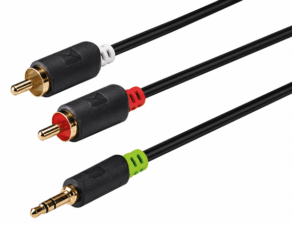 Quality 3.5mm Jack to RCA Leads with Screening and 24k Gold Plugs | Cables4all