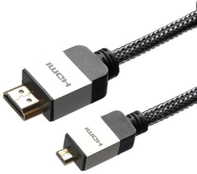 Quality Micro HDMI Cable - Type D to A / Braided Sleeve