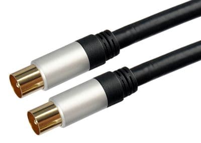 Quality TV Aerial Lead -  Male to Male 24k Gold Plugs (1m to 7.5m)