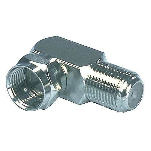 Right Angled F connector - Male to Female F plug for satellite or aerial connections | Cables4all