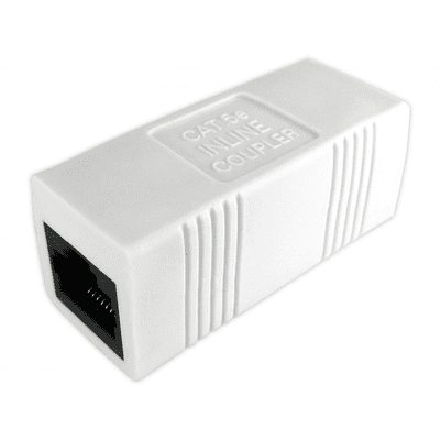 RJ45 CAT5e Ethernet Cable Straight Coupler - Gold Contacts