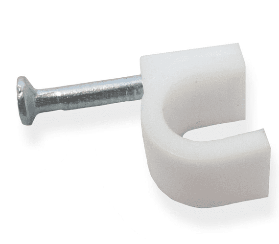 Round Cable Clips - Size 7mm (White) 100 pack | Cables4all