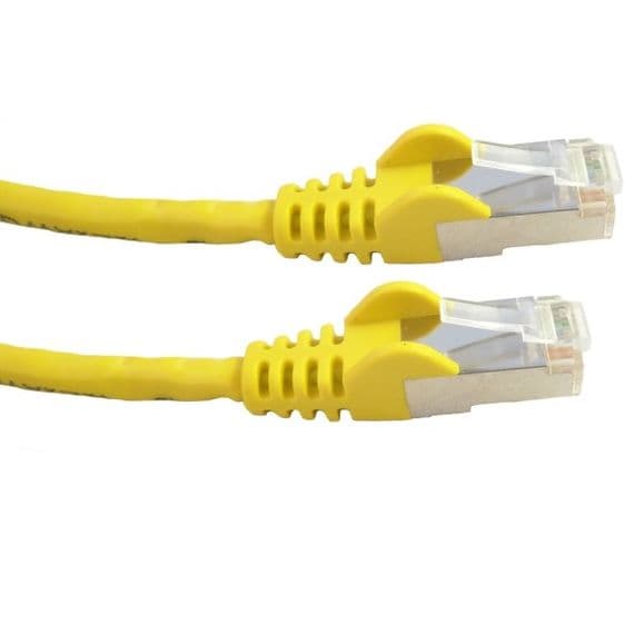 Short Yellow Ethernet Cable - 25cm CAT6 FTP Pure Copper Network Cable | Patch Cable | Cables4all