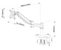 Single Monitor Desk Stand (Gas Spring) Monitor Arm