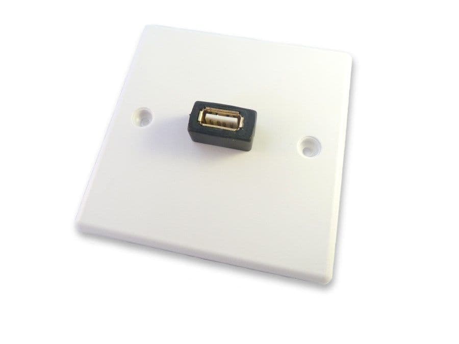 Single USB Wall Plate Plug and Play USB Type A Cables4all