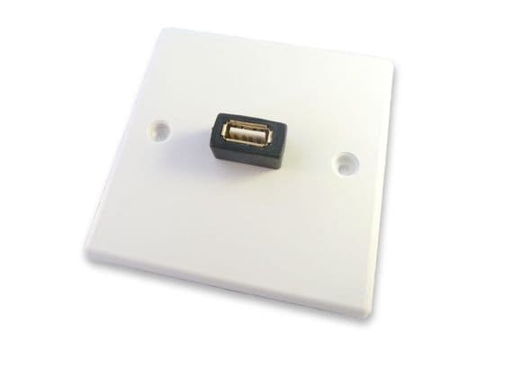 Single USB Wall Plate - Plug and Play - USB Type A | Cables4all