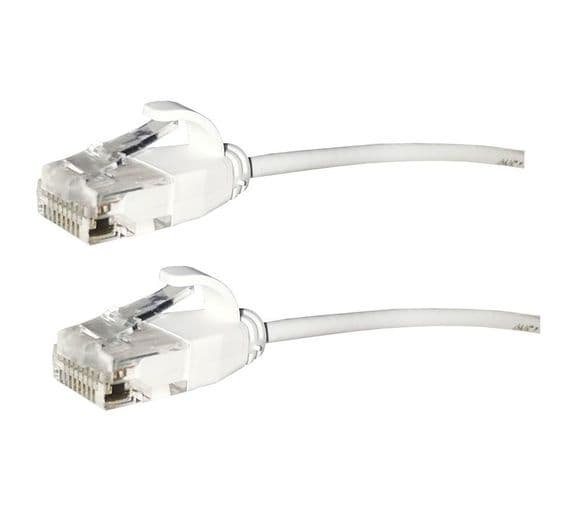 Slim Network Cable -  CAT6 S/FTP (Screened) Thinner 4.5mm Cable - White | Cables 4 ALL
