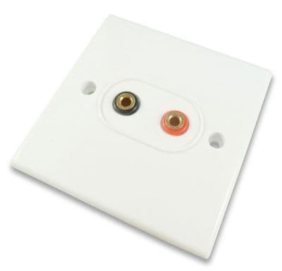 Speaker Cable Wall Plate 2 x 4mm Banana Plug Faceplate