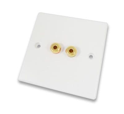 Speaker Wall Plate - No Soldering 2x 24k Gold 4mm Banana Sockets