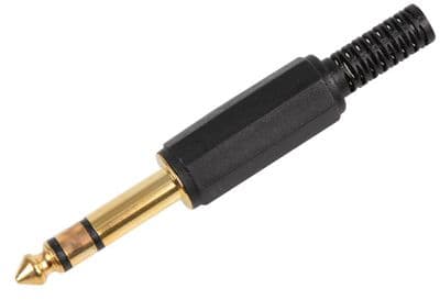 Stereo 6.35mm Jack Plug  - 3 Pole (1/4