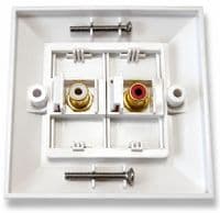 Stereo Phono RCA Wall Plate - Quick Connect No Soldering | Cables4all