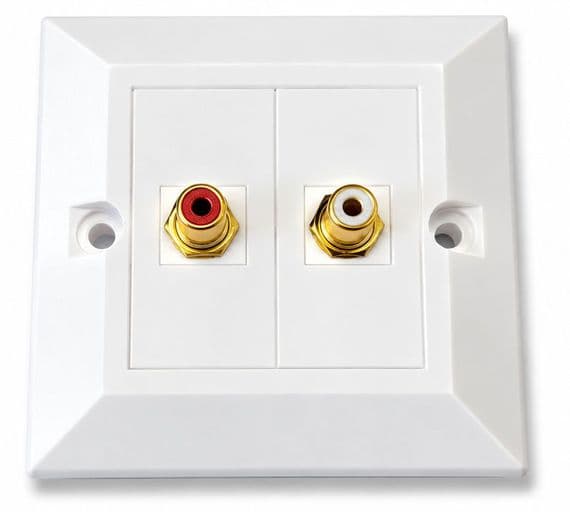Stereo Phono RCA Wall Plate - Quick Connect No Soldering | Cables4all
