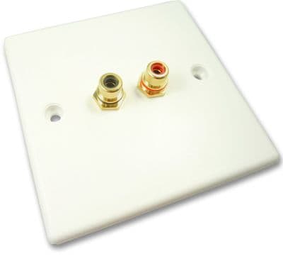 Stereo Phono RCA Wall Plate - Quick Connect No Soldering
