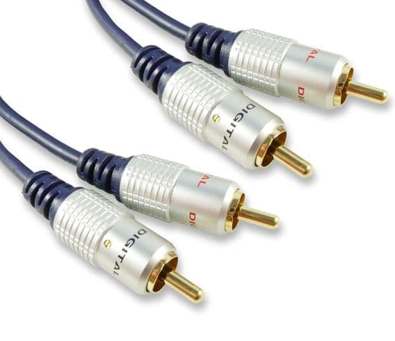 Superior Shielded 3m Twin Phono RCA Leads - 9.84ft