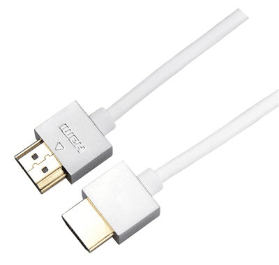 Thin Wire White HDMI Cable  7.5m - Featuring Slim HDMI Plugs