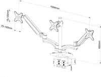 Triple Monitor Desk Stand (Gas Spring) Monitor Arm | Cables 4 ALL