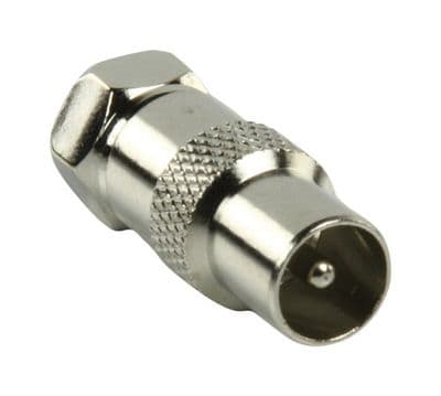 TV Aerial Adapter - F Plug Male to Coaxial Male