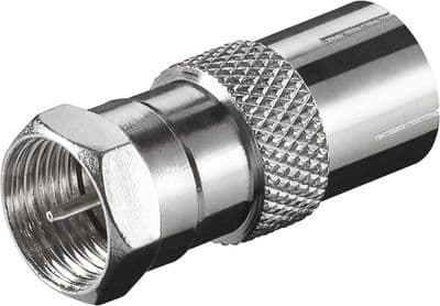 TV Aerial Adaptoer - F Plug Male to Coaxial TV Female