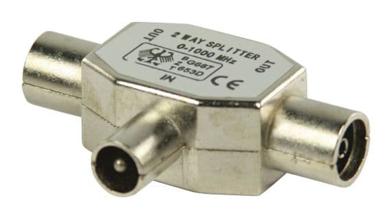 TV Aerial Coaxial Cable Splitter - Coax T-Shaped Splitter | Cables4all